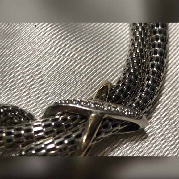 Love Knot Mesh Link Bracelet N925/14k w/ Diamonds - Picture 3 of 8